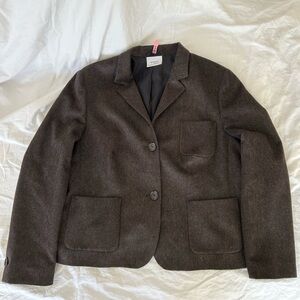 Akris Punto Brown Wool and Angora Cropped Blazer